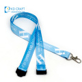 Kostenlose Probe billige kundenspezifische Lanyards, bunte Sublimation, kleine, flache, schlauchförmige Polyester-Lanyard mit zwei Clips